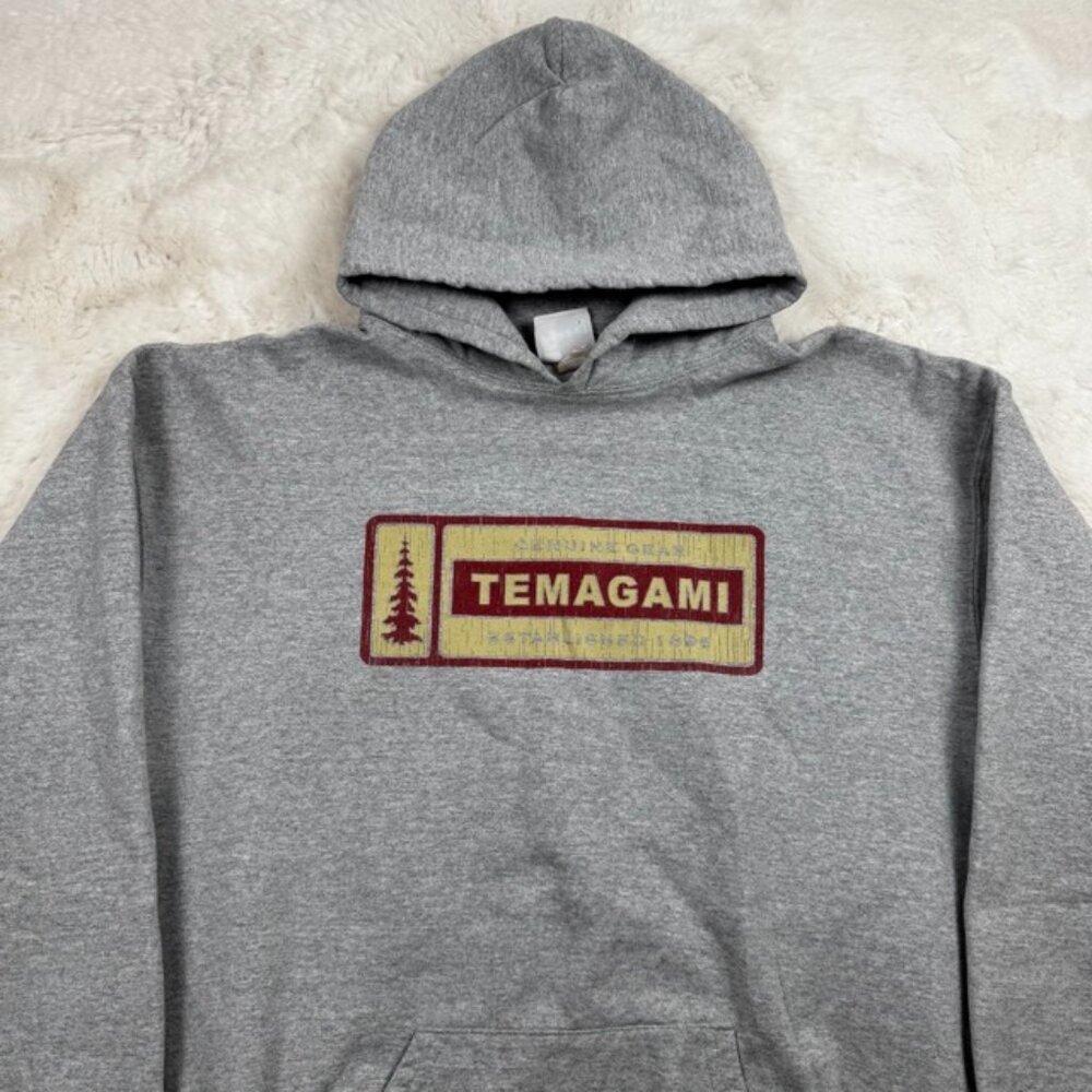 King Fashions Unisex Temagami Ontario Canada Size Large Gray Hoodie Gorpcore